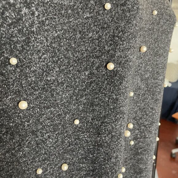 ZARA Pearl Buttery Soft Touch Sweater Charcoal Grey Oversized 3/4 Sleeves SZ S - Picture 7 of 12
